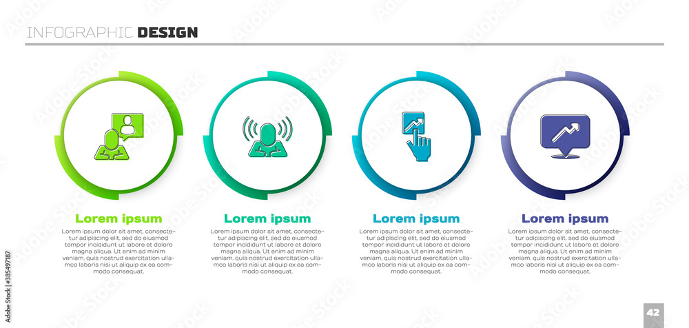 Set Head hunting, , Team leader and Graph, schedule, chart. Business infographic template Vector ill