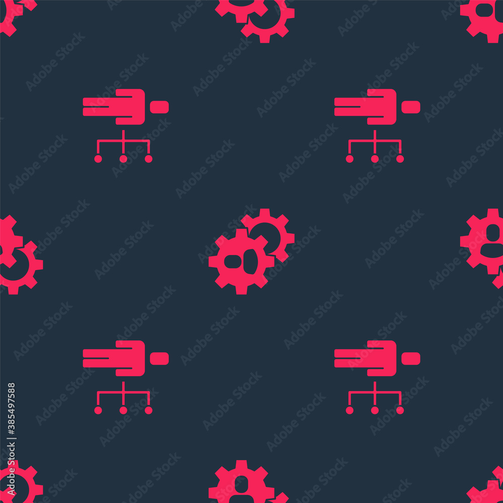 Set User of man in business suit and Head hunting on seamless pattern. Vector.