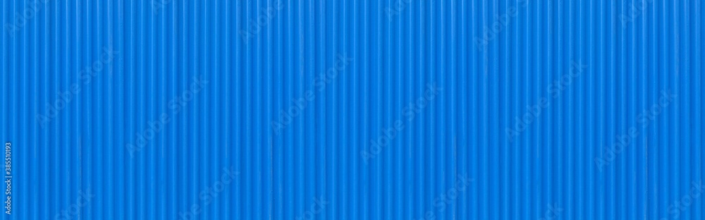 Panorama of Blue Corrugated metal background and texture surface or galvanize steel