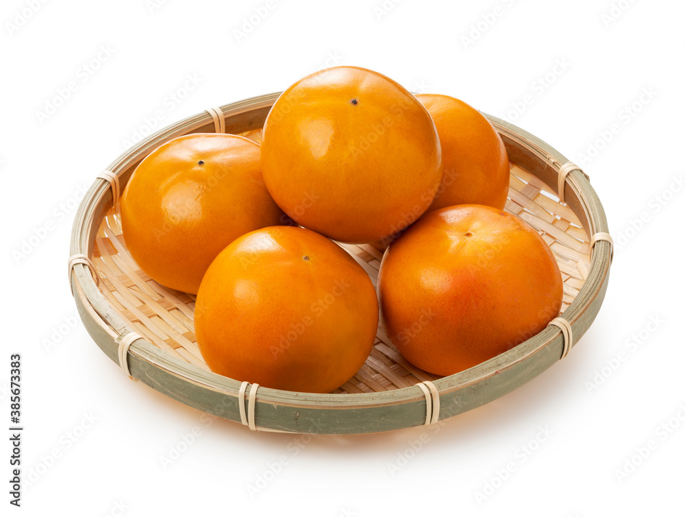 Japanese Persimmon on a White Background