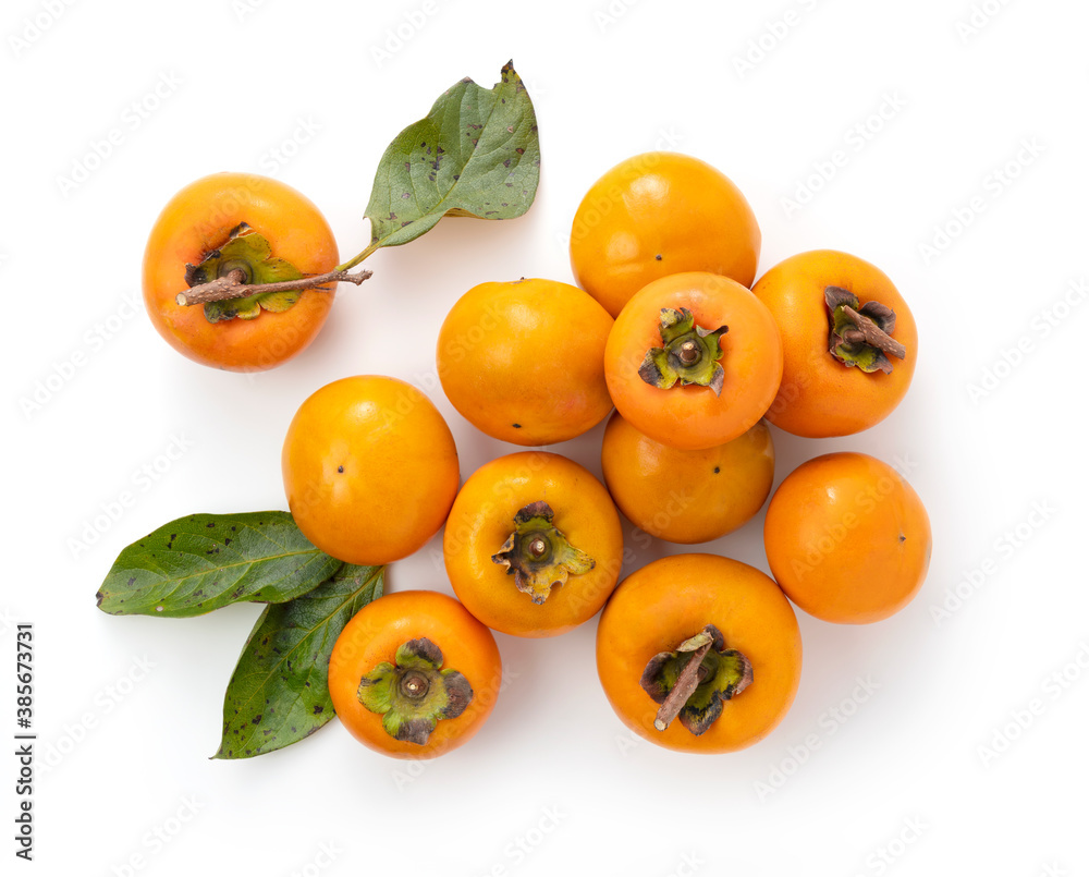 Japanese Persimmon on a White Background