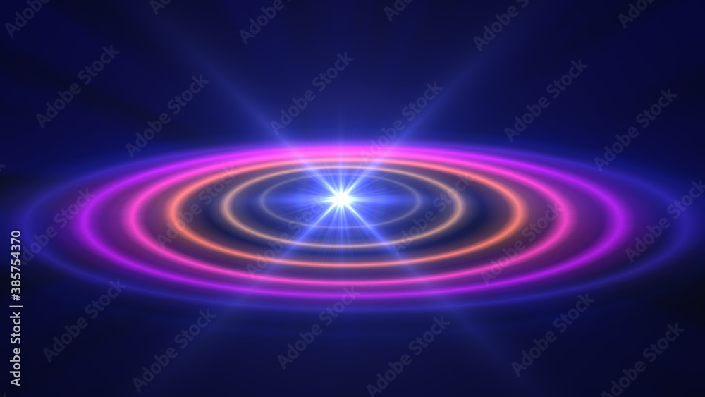 Abstract atom color rings background