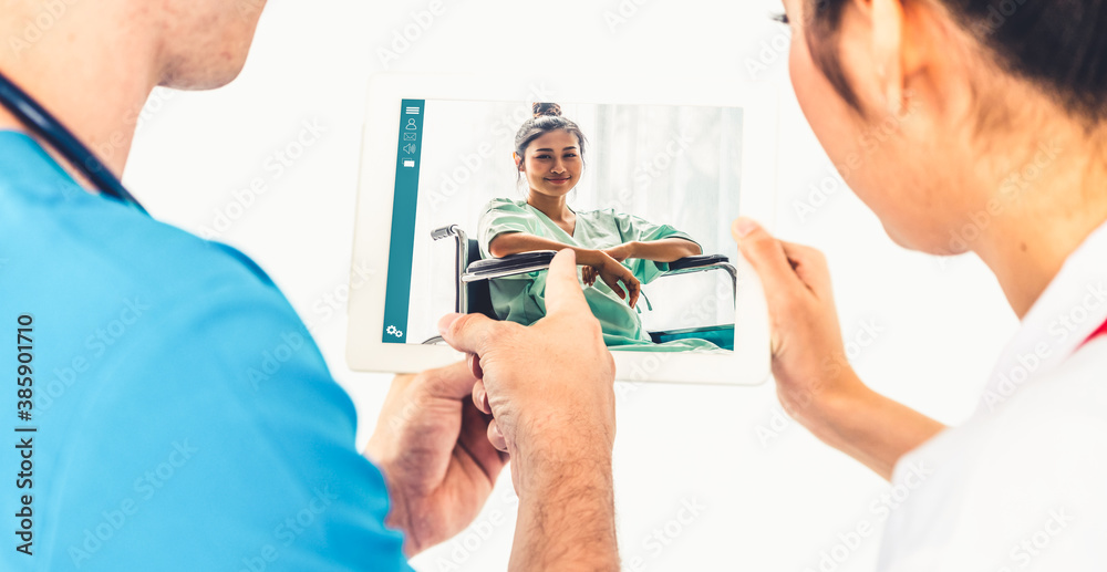 Doctor telemedicine service online video for virtual patient health medical chat . Remote doctor hea