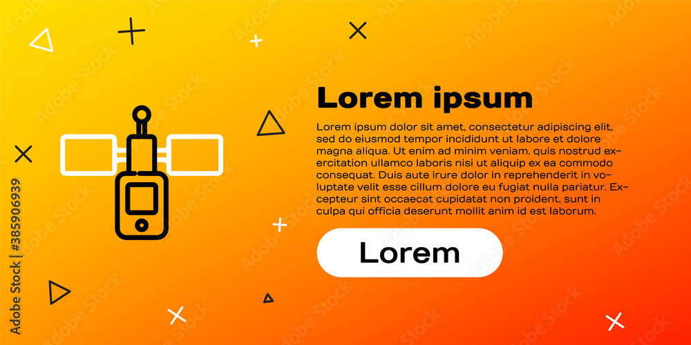 线卫星图标隔离在黄色背景上。彩色轮廓概念。矢量。