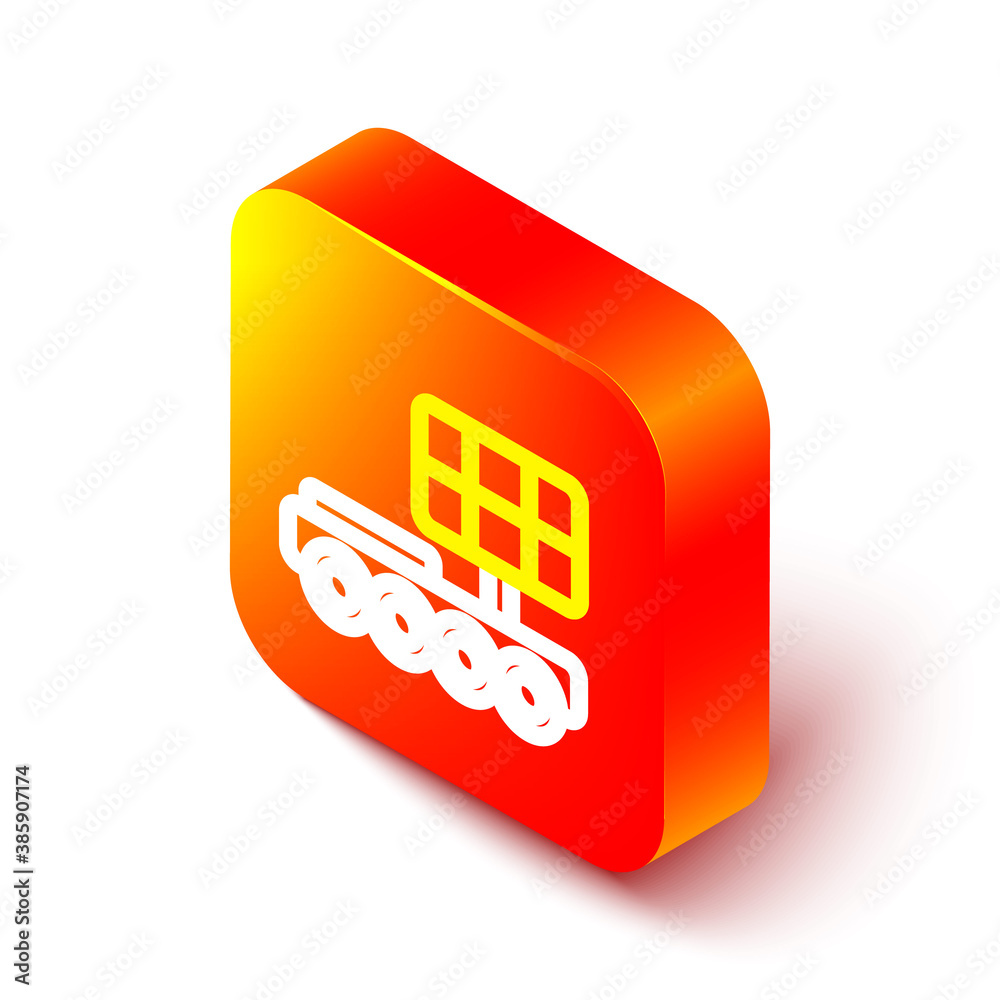 Isometric line Mars rover icon isolated on white background. Space rover. Moonwalker sign. Apparatus