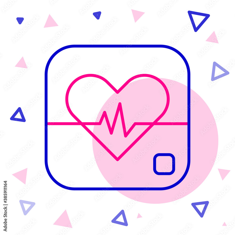 Line Heart rate icon isolated on white background. Heartbeat sign. Heart pulse icon. Cardiogram icon