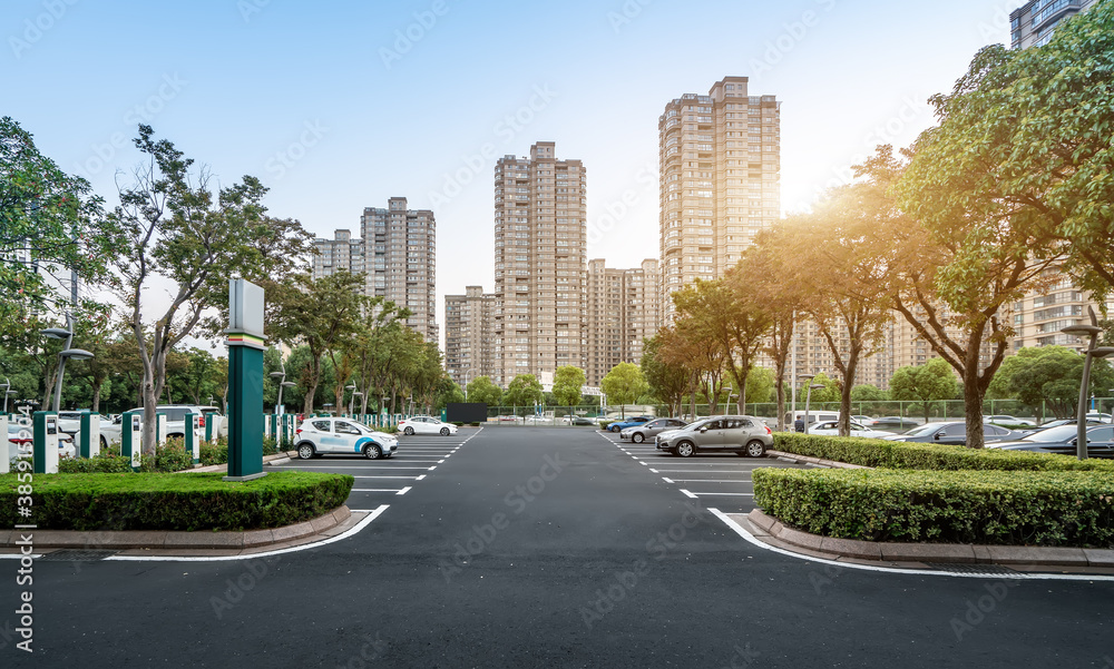 Parking lot in public areas