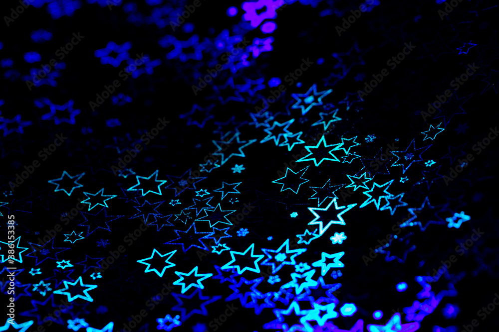 blue holographic stars abstract patterned background