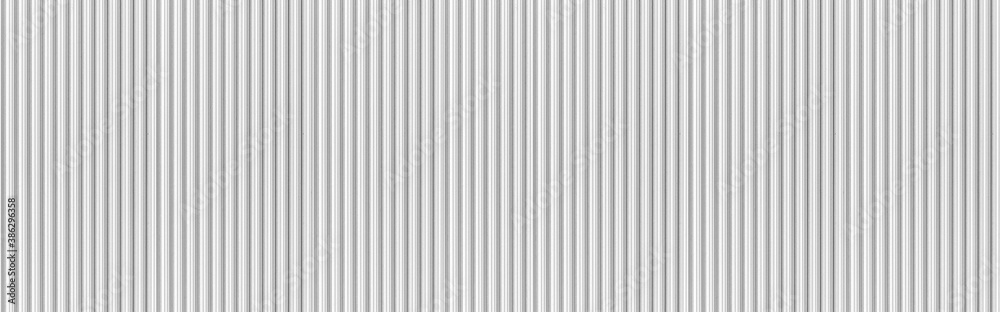 Panorama of Panorama of White Corrugated metal background and texture surface or galvanize steel