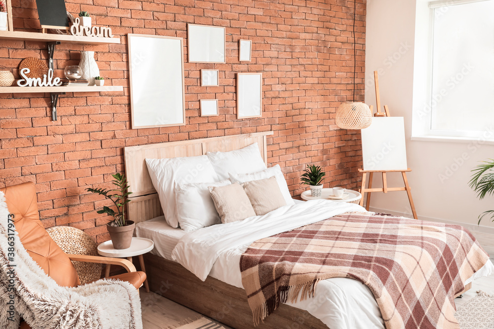 Interior of modern stylish bedroom