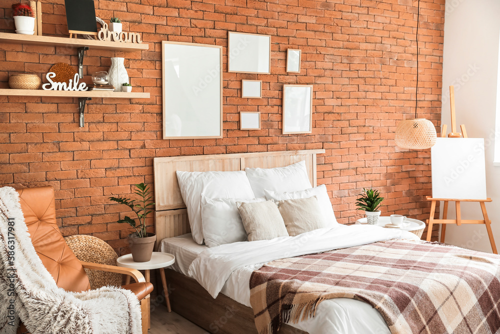 Interior of modern stylish bedroom