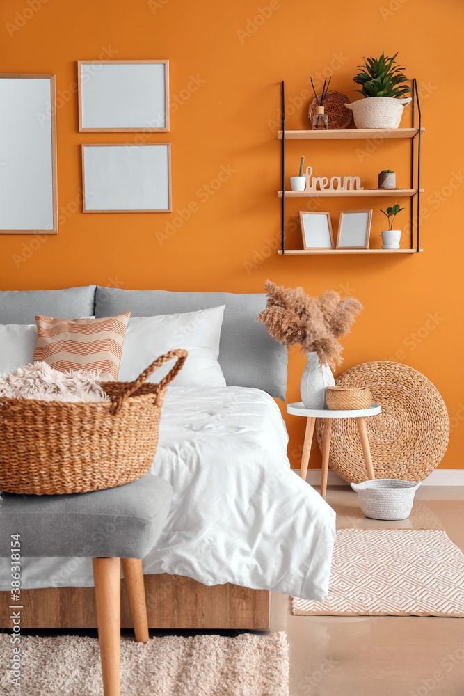 Interior of modern stylish bedroom