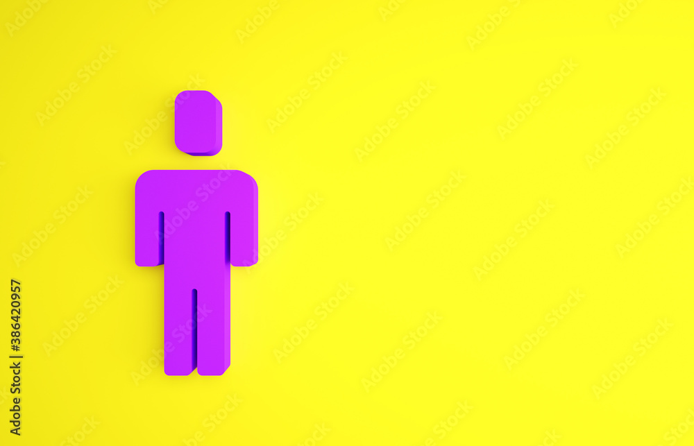 Purple Head hunting icon isolated on yellow background. Business target or Employment sign. Human re