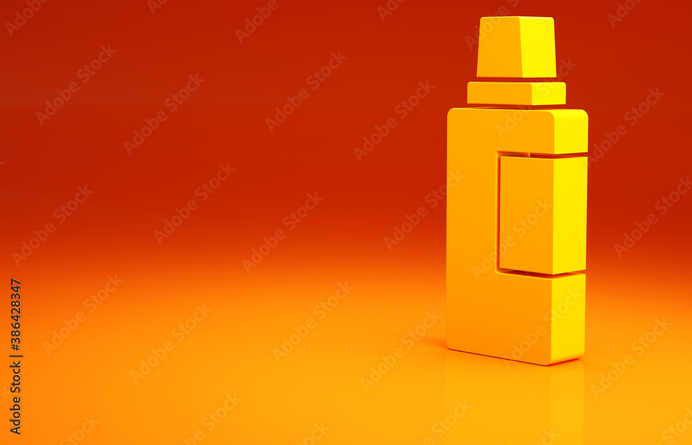 Yellow Plastic bottle for laundry detergent, bleach, dishwashing liquid or another cleaning agent ic