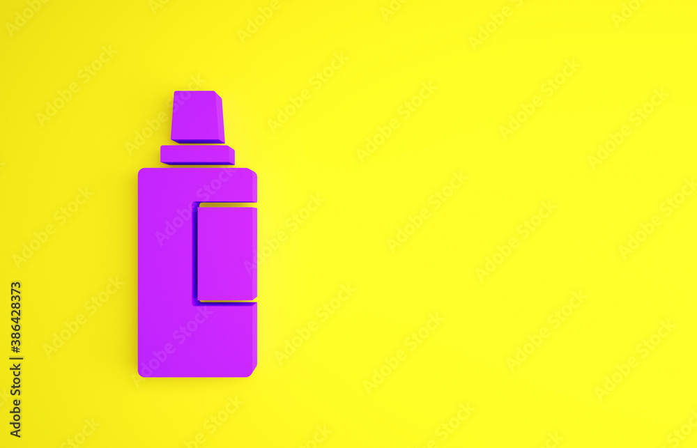 Purple Plastic bottle for laundry detergent, bleach, dishwashing liquid or another cleaning agent ic