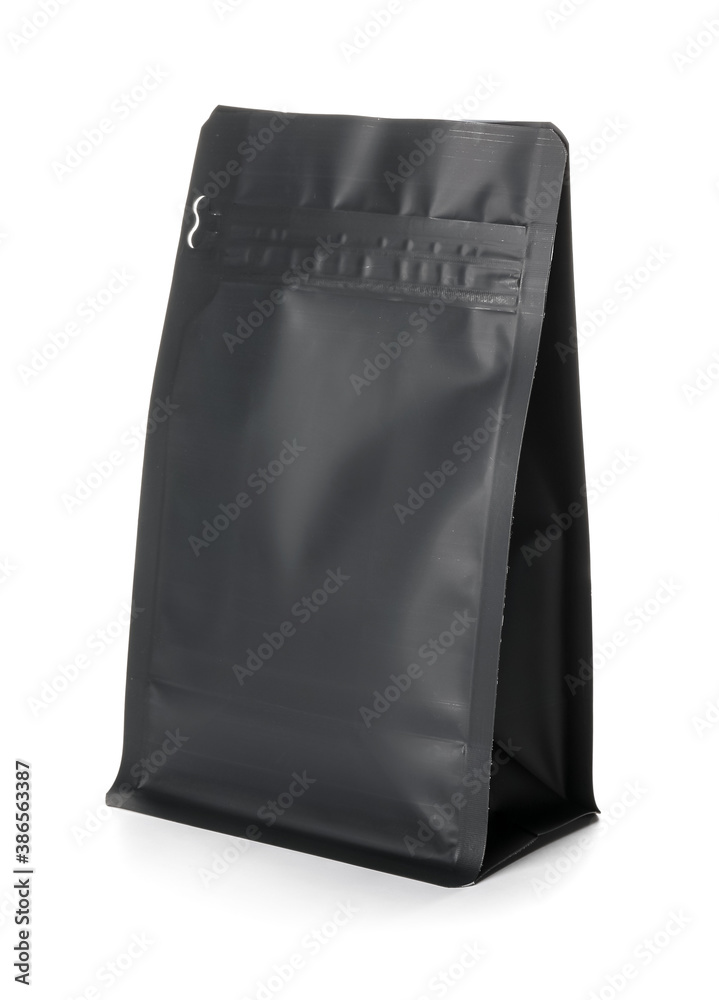 Blank coffee bag on white background