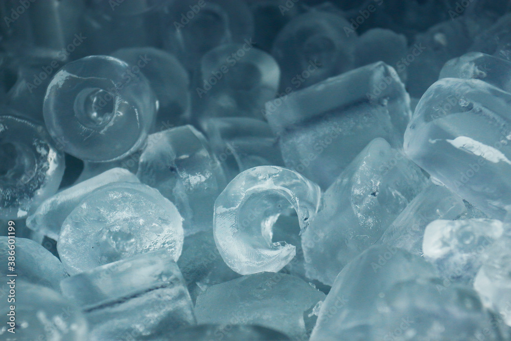 group of ice cube in a bucket