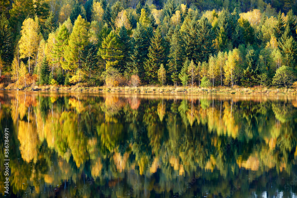 The Hinggan mountains of China autumn landscape. 