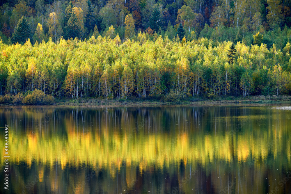 The Hinggan mountains of China autumn landscape. 