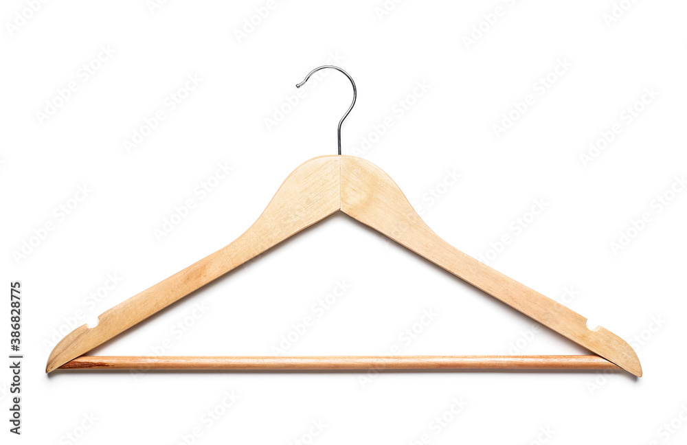 Clothes hanger on white background