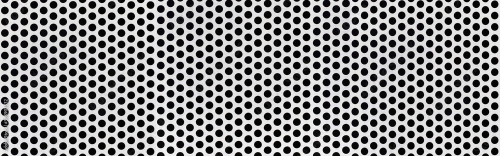 Panorama of White steel mesh screen pattern and seamless background