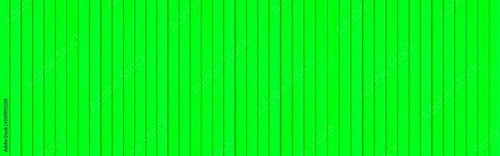 Panorama of Green Corrugated metal background and texture surface or galvanize steel