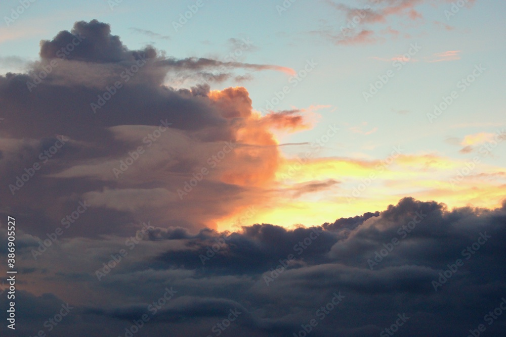 Colorful stormy clouds as background