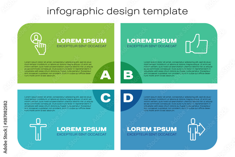 Set line Head hunting, , Team leader and Hand like. Business infographic template. Vector.