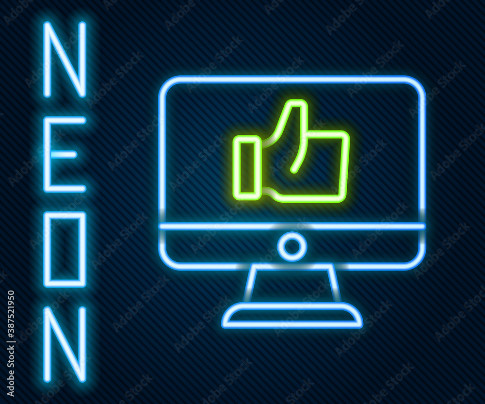 Glowing neon line Hand like icon isolated on black background. Colorful outline concept. Vector.