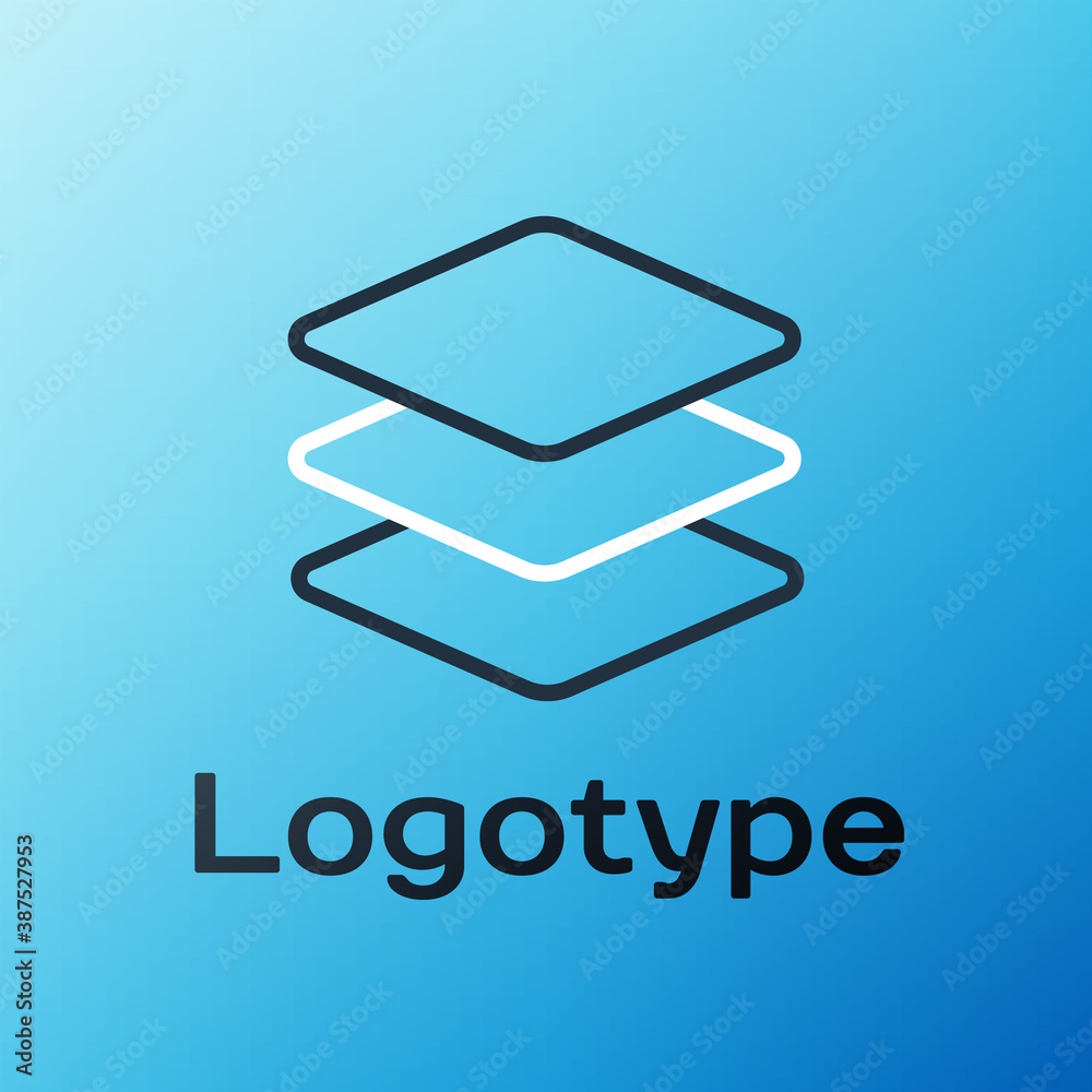 Line Layers icon isolated on blue background. Colorful outline concept. Vector.