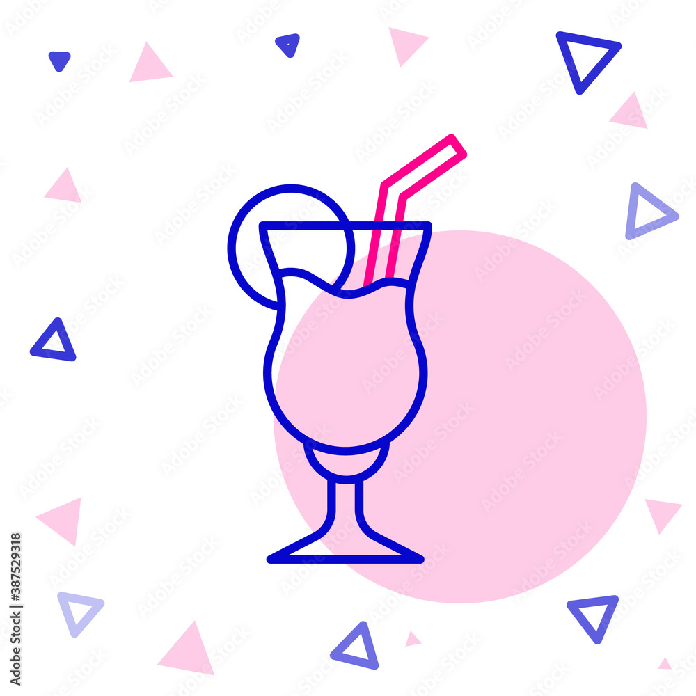 Line Cocktail and alcohol drink icon isolated on white background. Colorful outline concept. Vector.