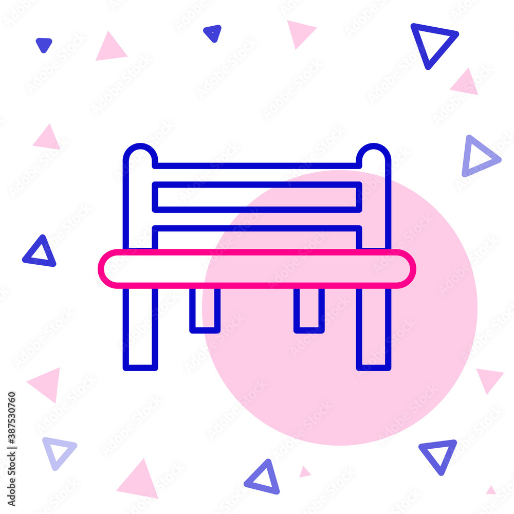 Line Romantic bench icon isolated on white background. Colorful outline concept. Vector.