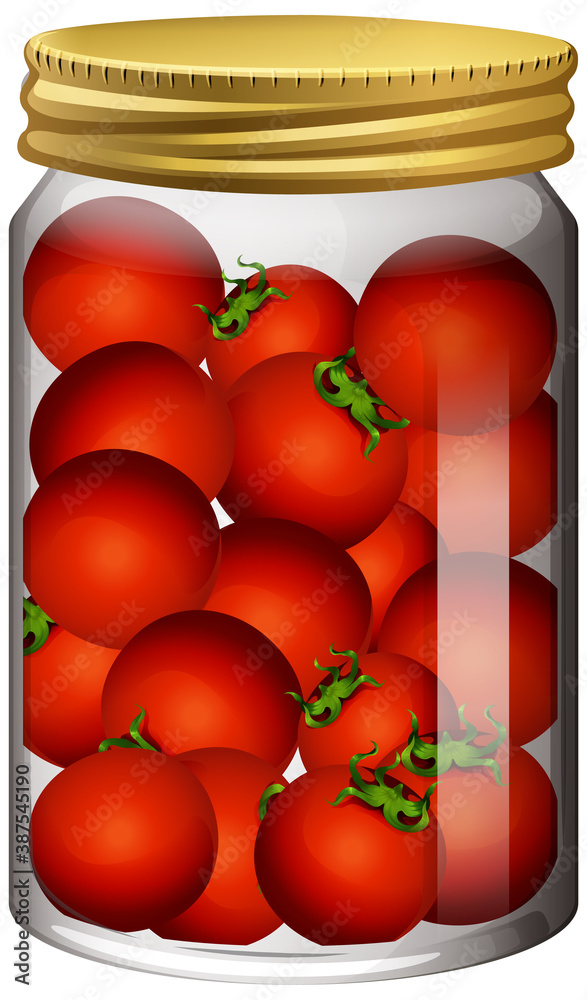 Tomatoes preserve in glass jar