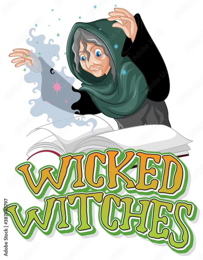 Wicked witches logo on white background