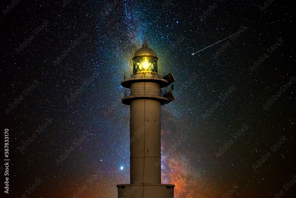 Lighthouse in front of the universe