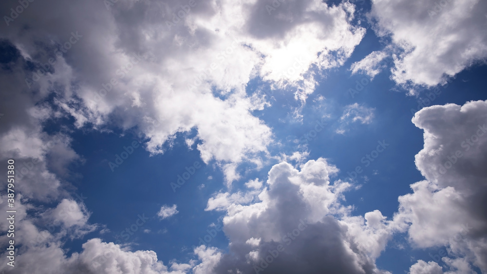 Blue Sky and white cloud ,Good weather day background.