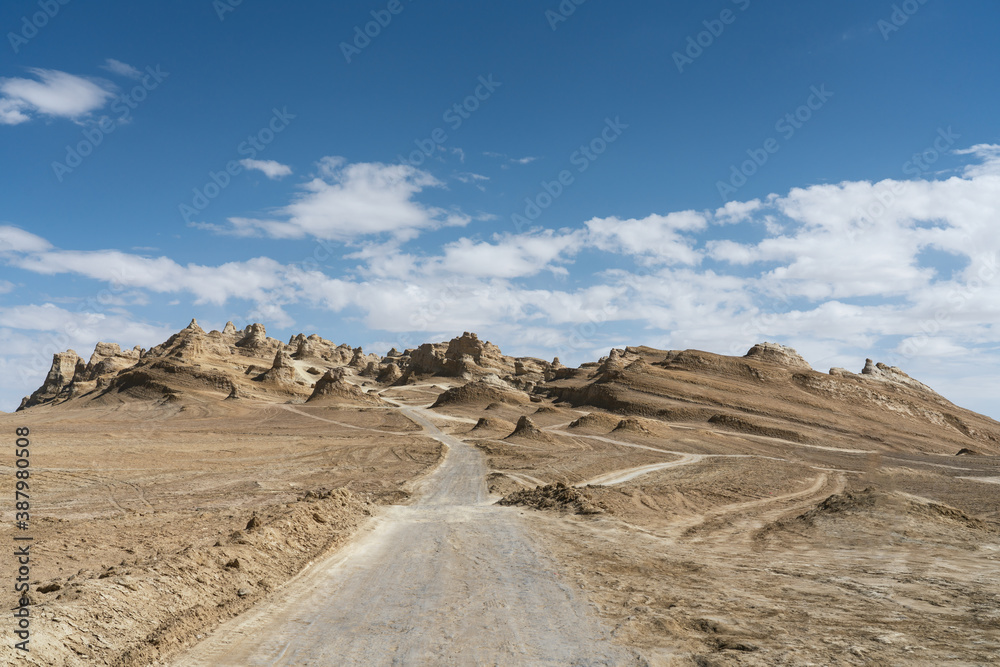 Hills and erosion terrain, natural background.