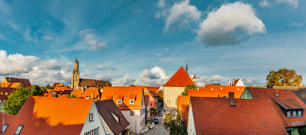 Stadtansicht von der Altstdt Nördlingen in Bayern