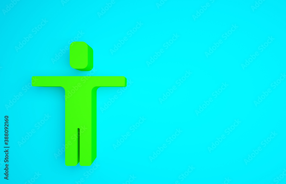 Green Head hunting icon isolated on blue background. Business target or Employment sign. Human resou