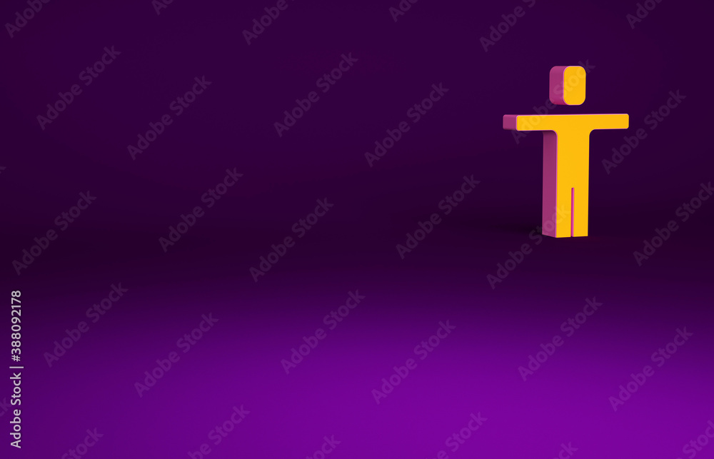 Orange Head hunting icon isolated on purple background. Business target or Employment sign. Human re