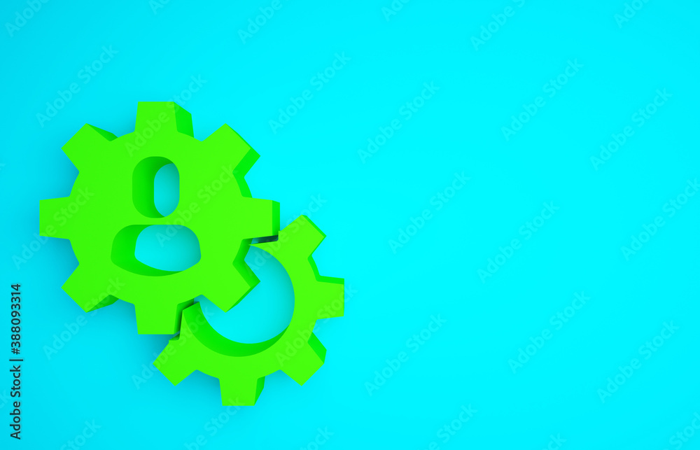 Green Head hunting icon isolated on blue background. Business target or Employment sign. Human resou