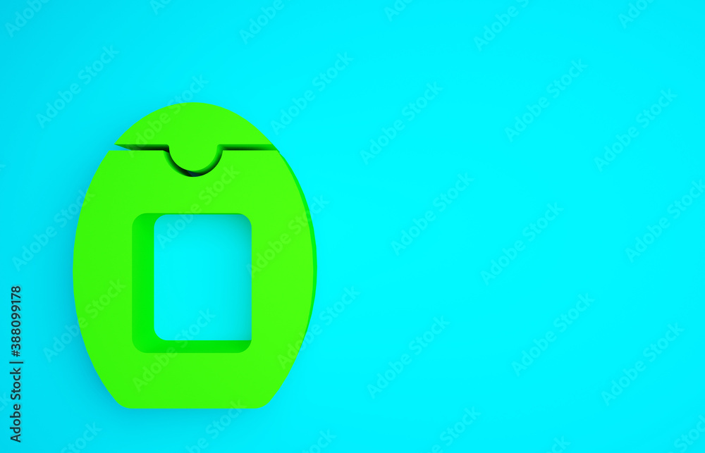 Green Bottle of shampoo icon isolated on blue background. Minimalism concept. 3d illustration 3D ren