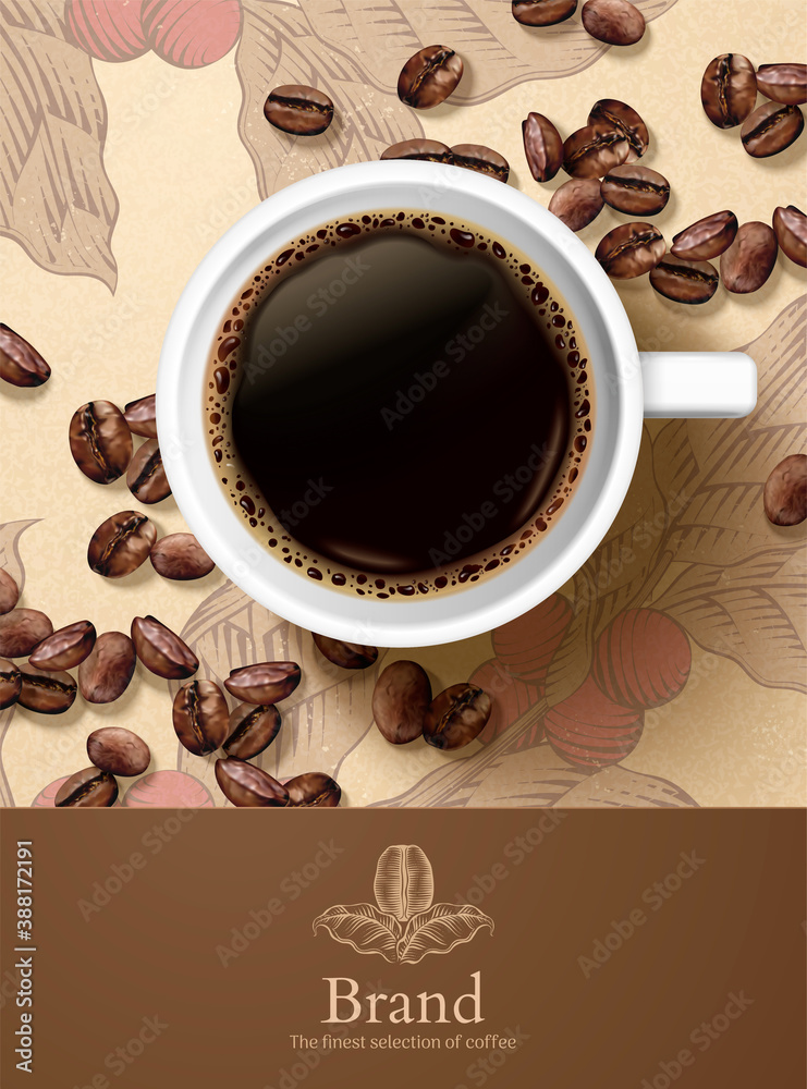 Refreshing black coffee ad