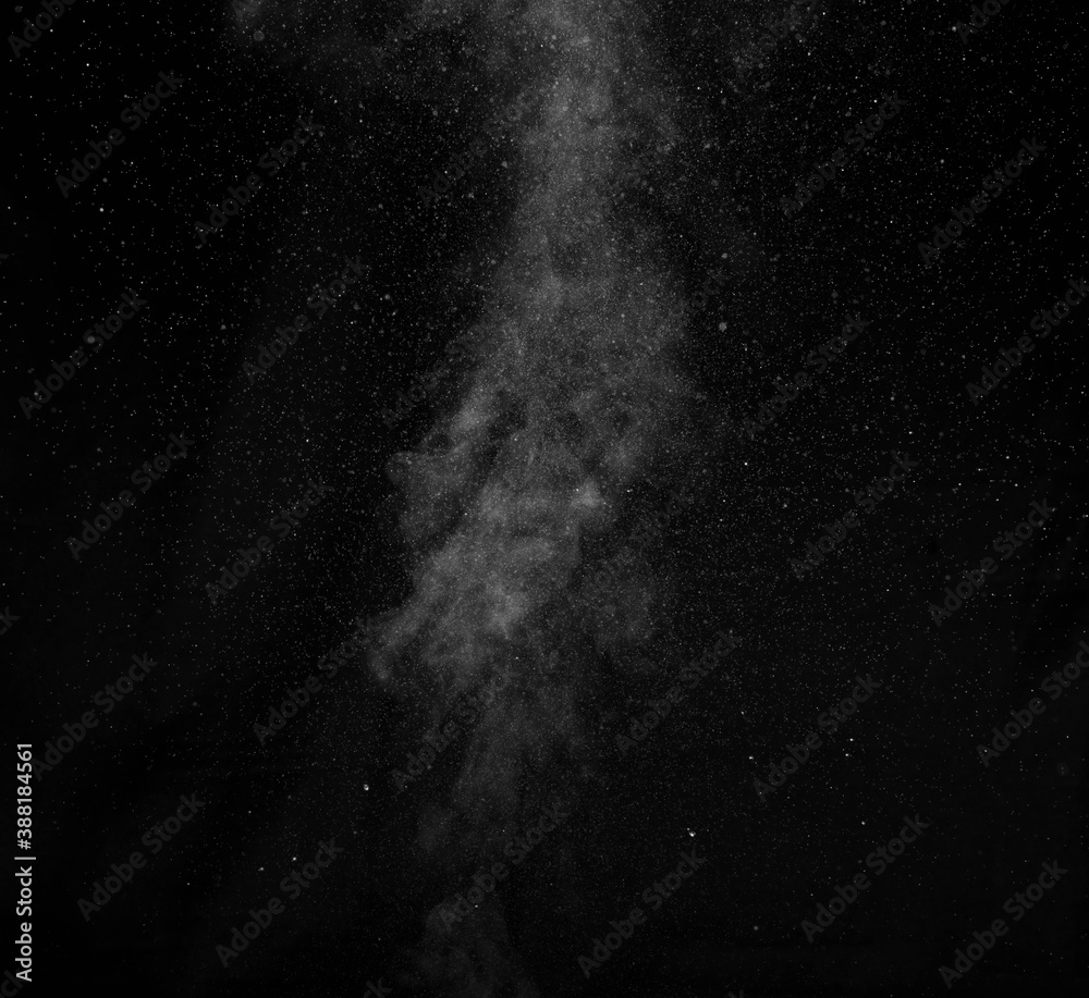 White smoke on black background. Abstract background, design element, for overlay on pictures