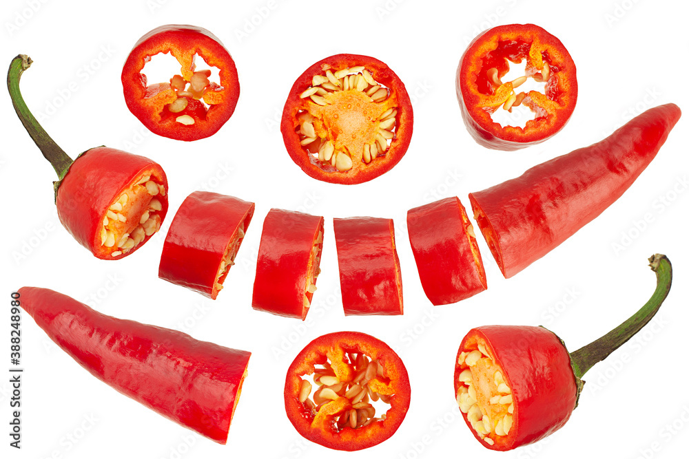 Red chili pepper parts