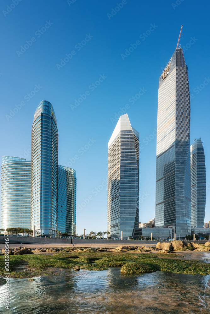 High rise building landscape of Qingdao City Street