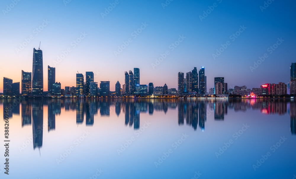 Qingdao coastline architectural landscape skyline panorama