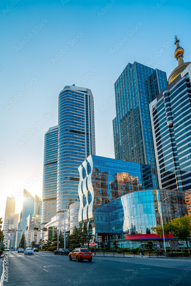 High rise building landscape of Qingdao City Street