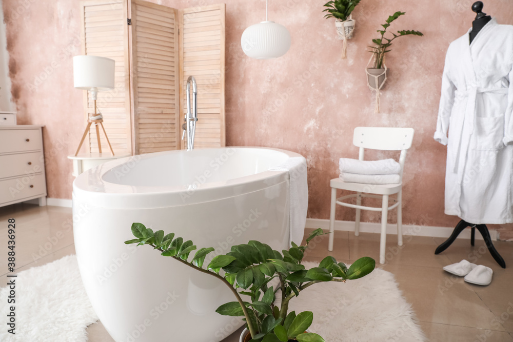 Interior of stylish clean bathroom