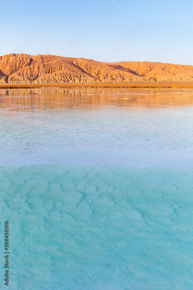 beautiful jade lake at dusk